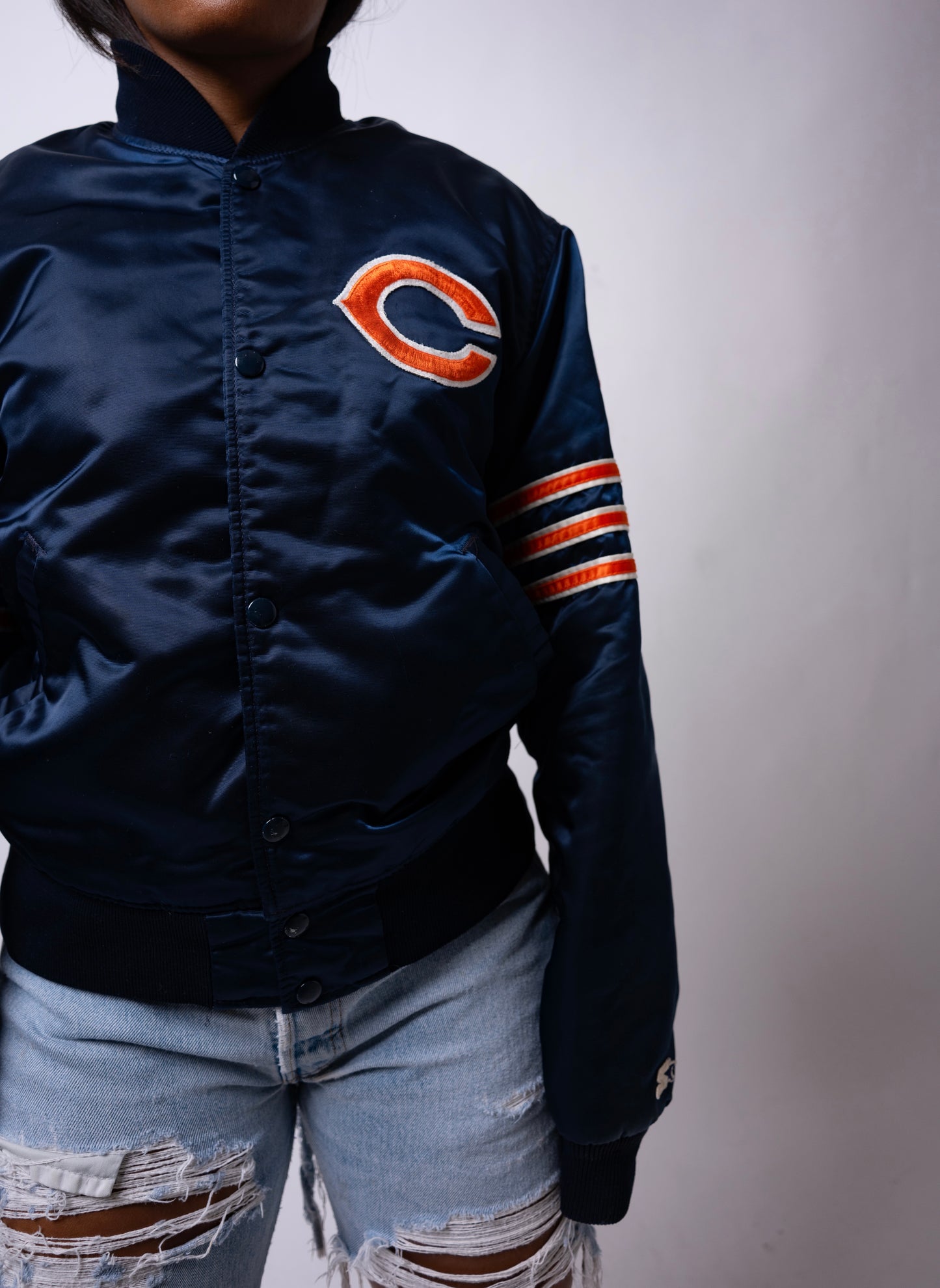 Chi Bears Satin Bomber