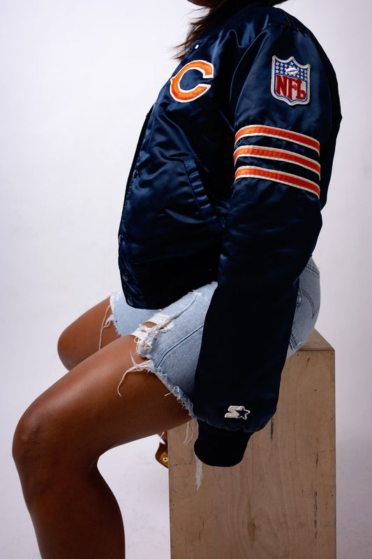 Chi Bears Satin Bomber